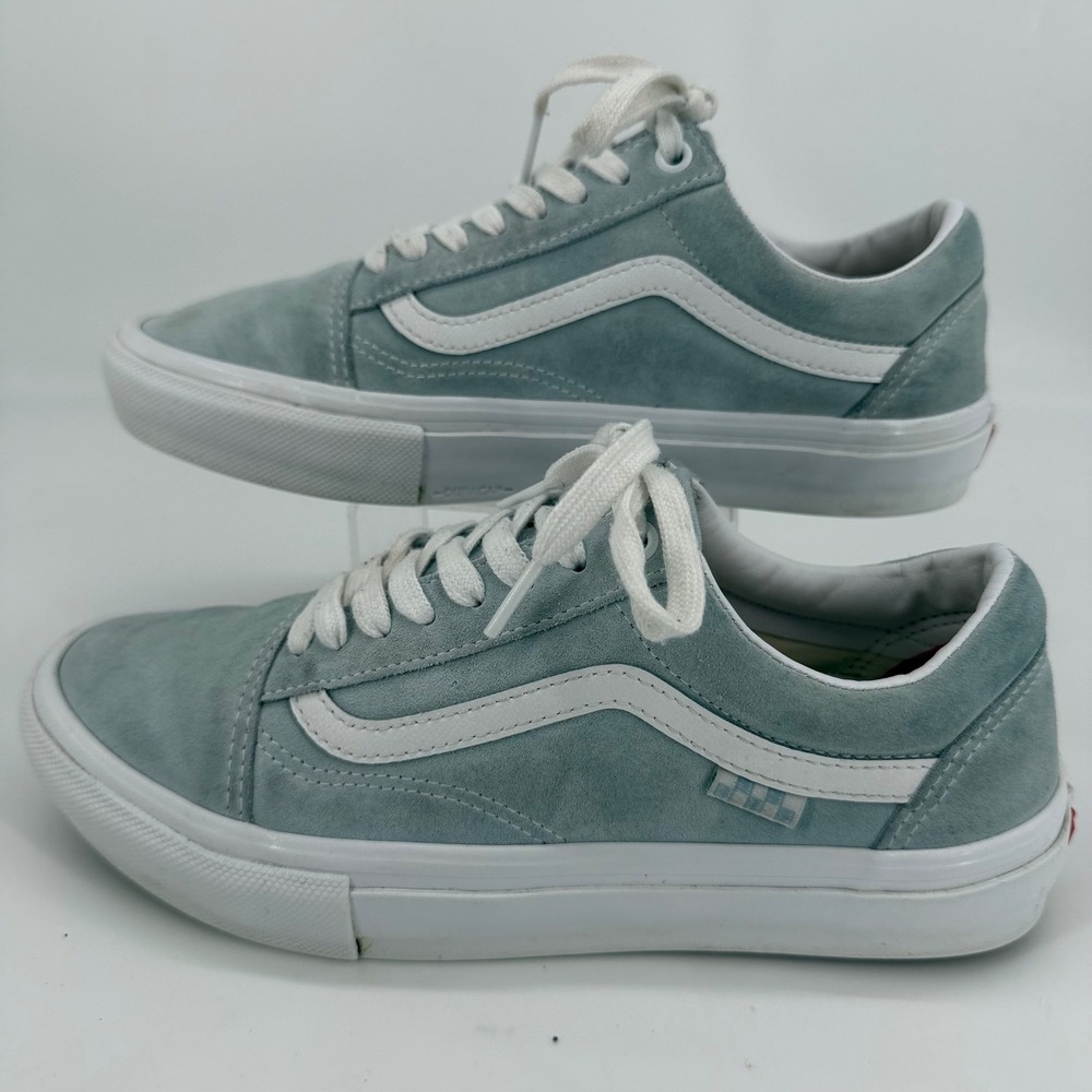 Vans Skate Old Skool Light Blue Suede PopCush Sneakers Mens 8 500714